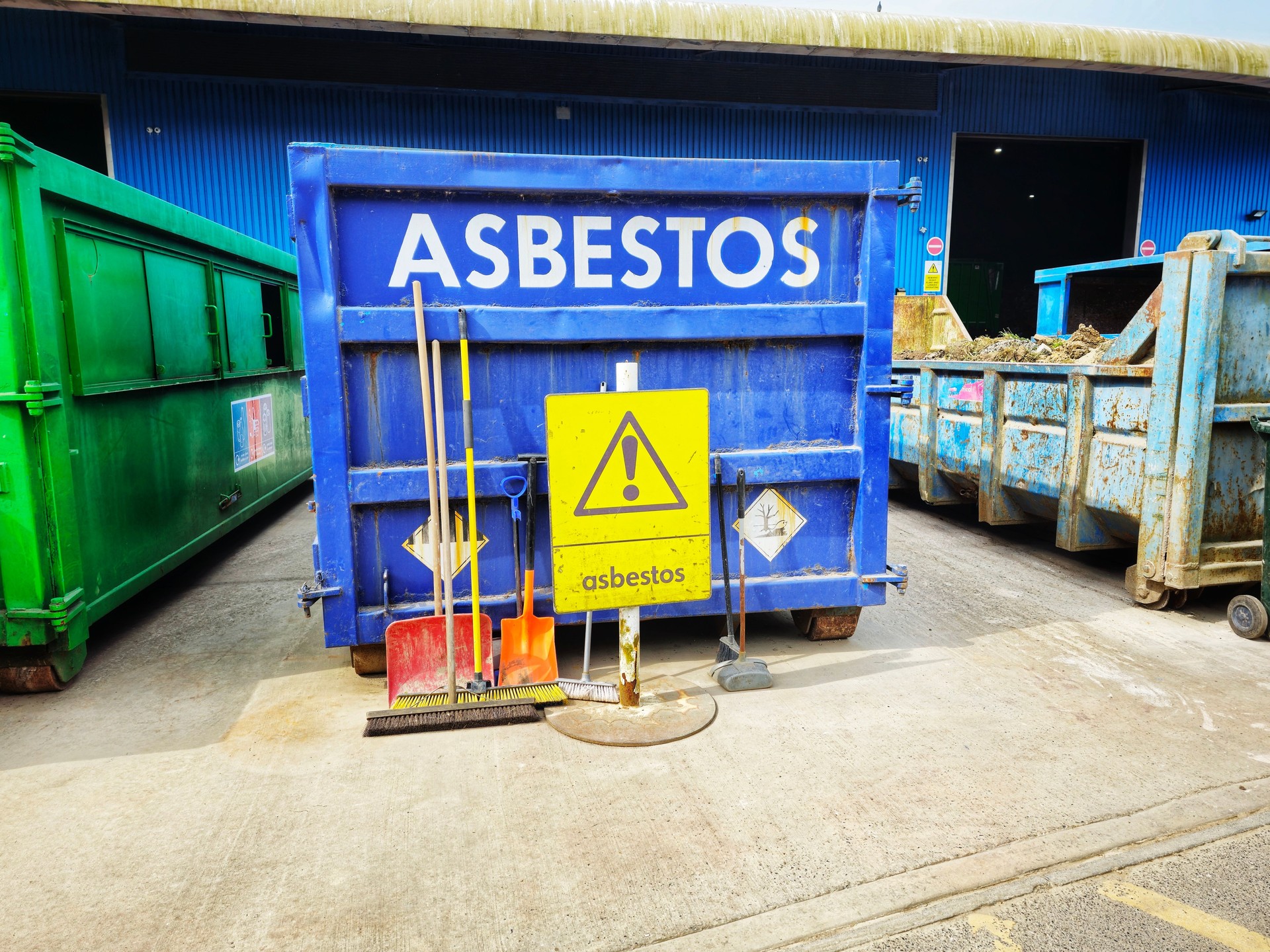 Asbestos disposal container at the recycling centre